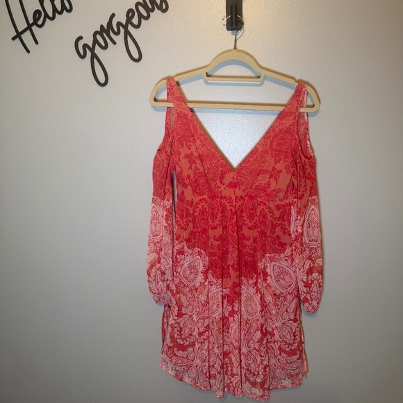 Free People Penny Lover Cold Shoulder Dress sz XS - Picture 2 of 10